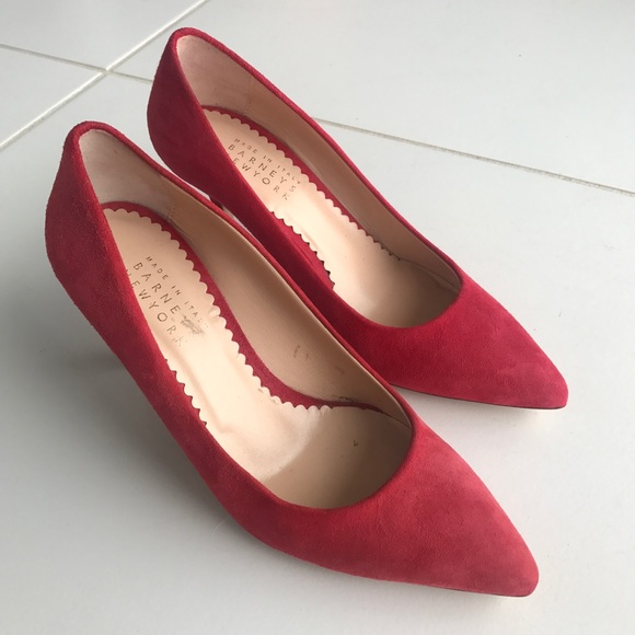 NWOT Barneys New York Milly Red Suede Pumps 👠 - Picture 6 of 8